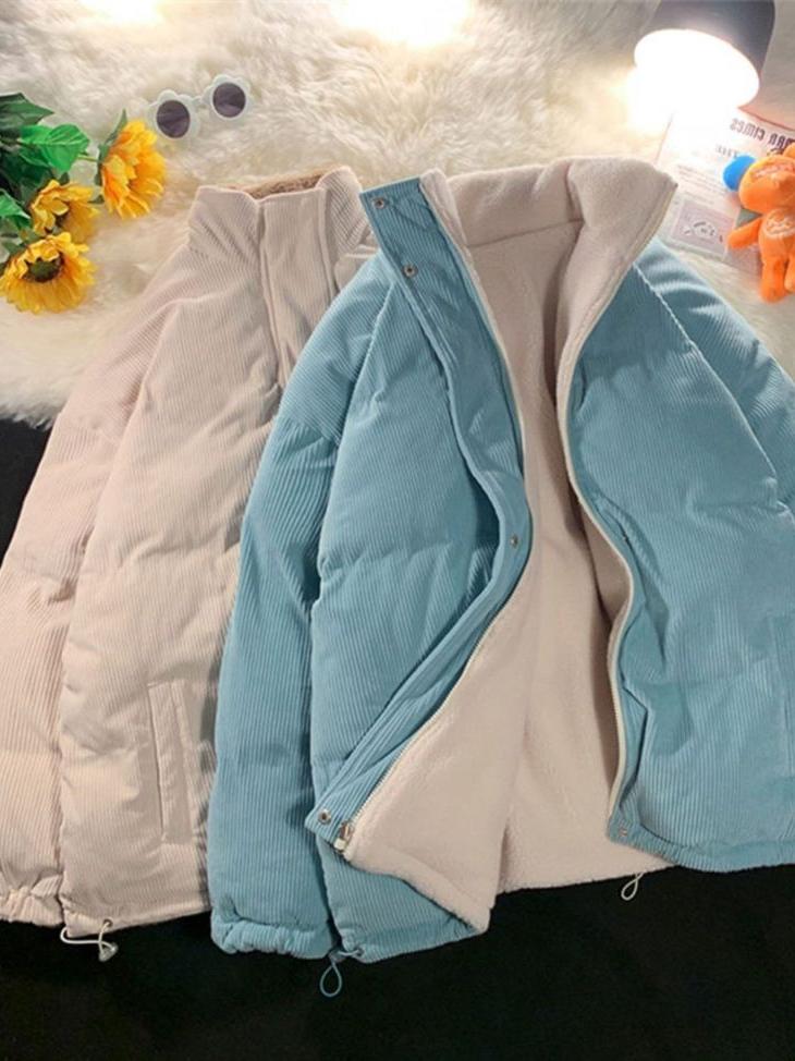 Vintage Wendbare Cordjacke mit Kontrastfarben