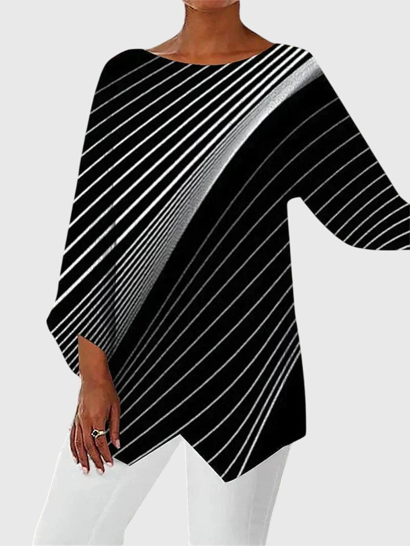 Damen Lässiges Langarm Top | Lockere Passform