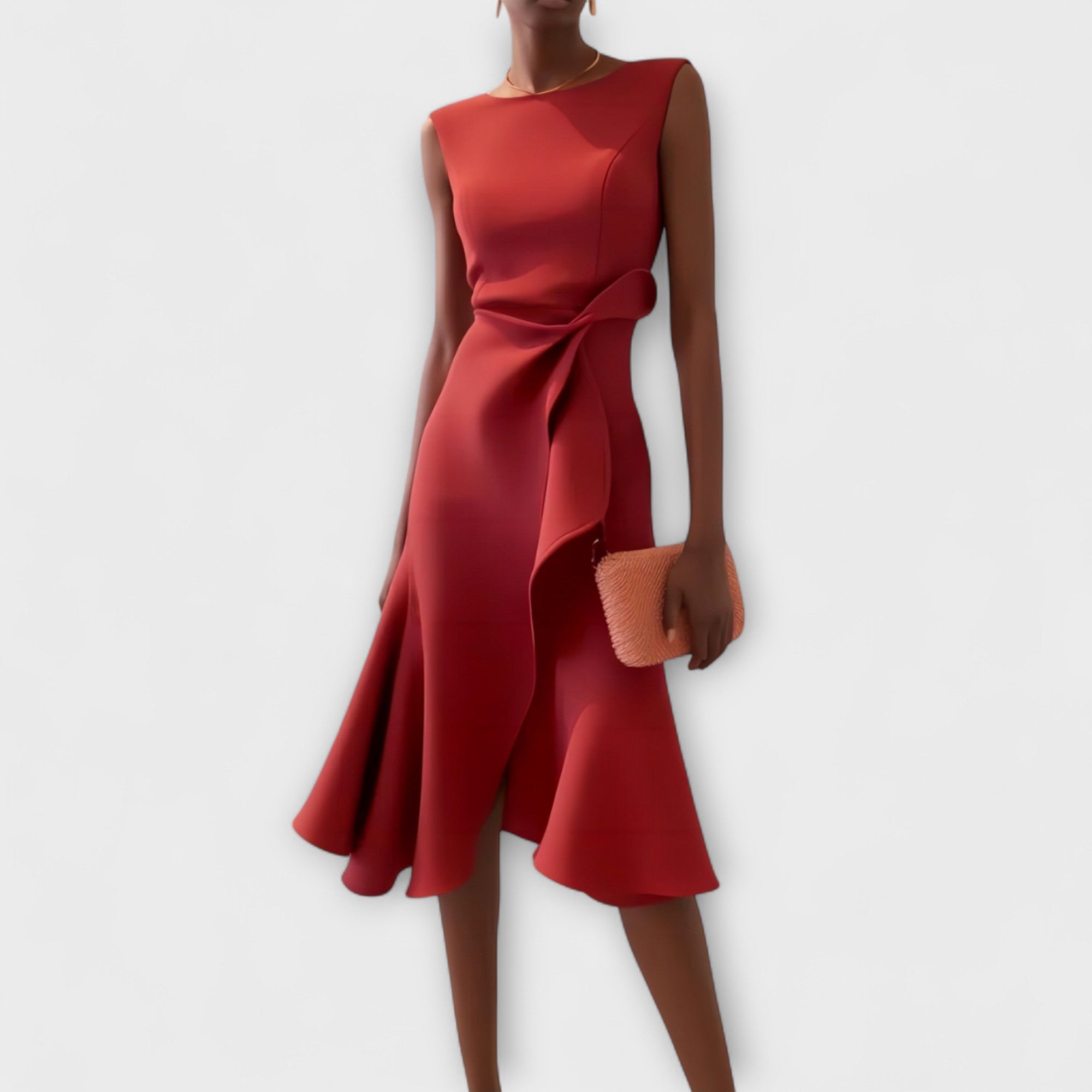 Damen Asymmetrisch Drapiertes Abendkleid | Midi