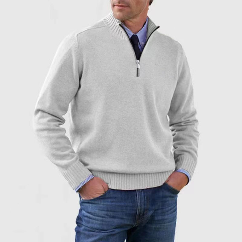 Herren Stehkragen Pullover | Reißverschluss