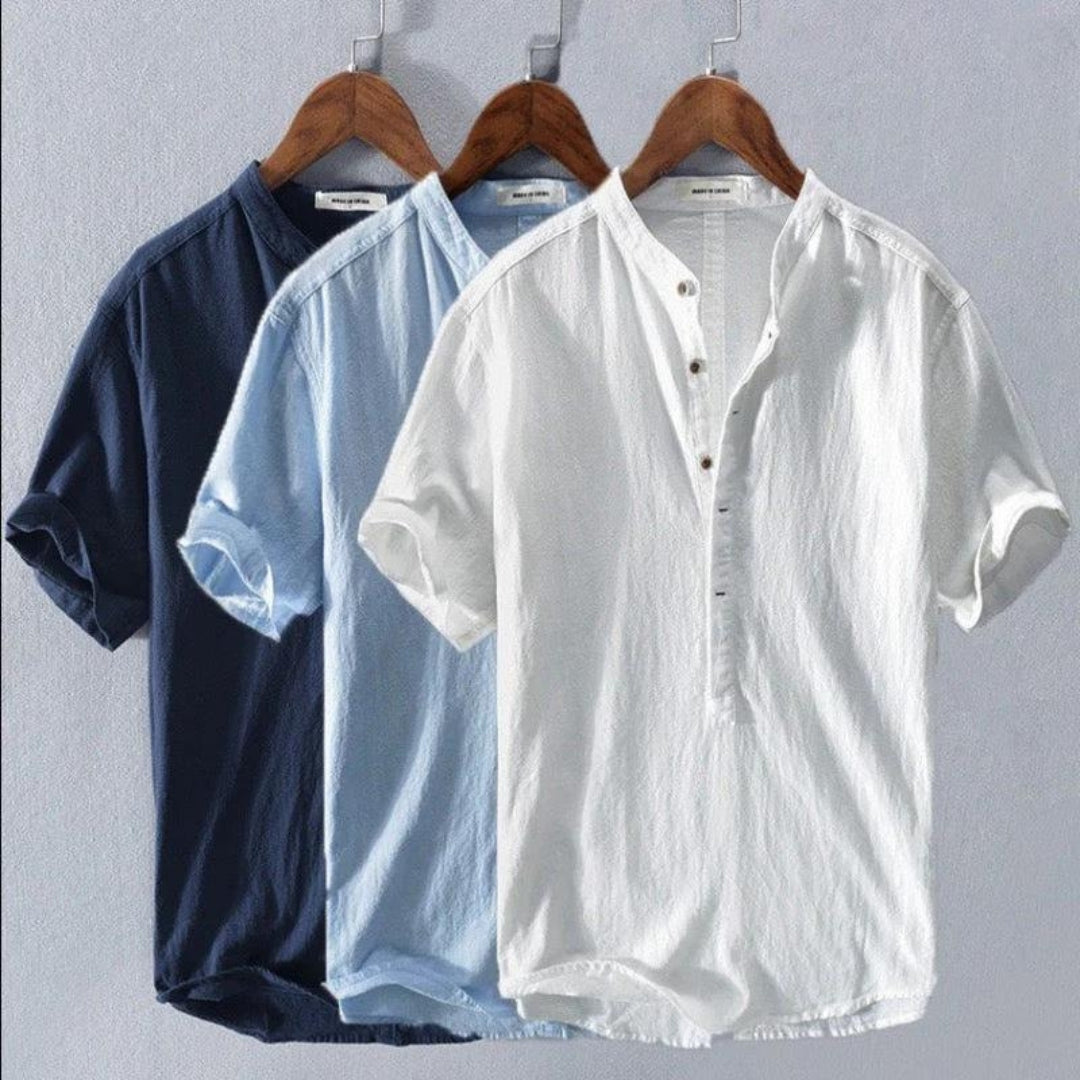 Herren Sommer Leinen Hemd | Kurzarm