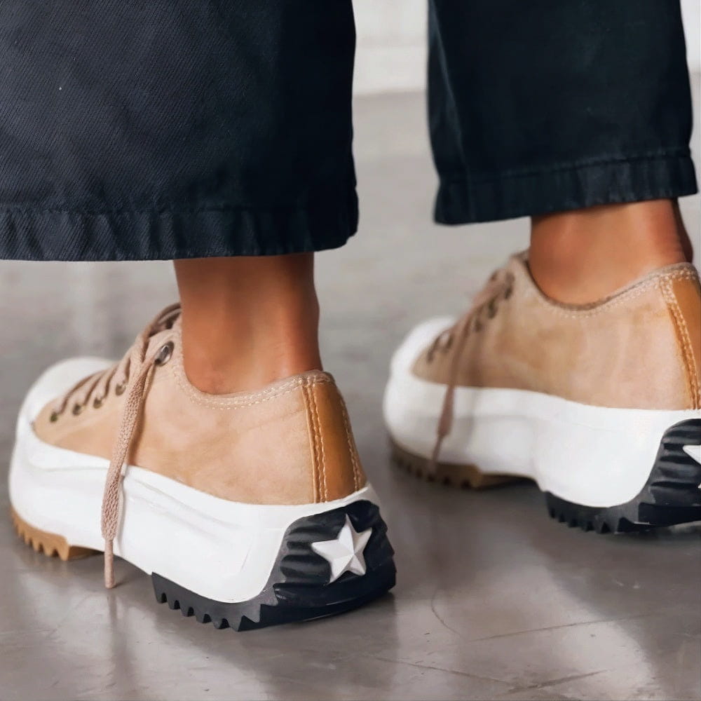 Damen Lässige Hohe Sohle Plateau Sneaker | Schnürverschluss