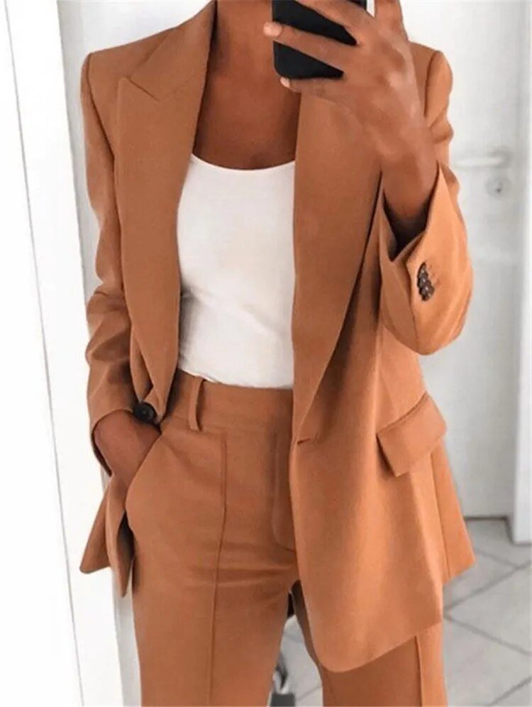 Damen Formell Lässig Hosenanzug | Blazer und Hose