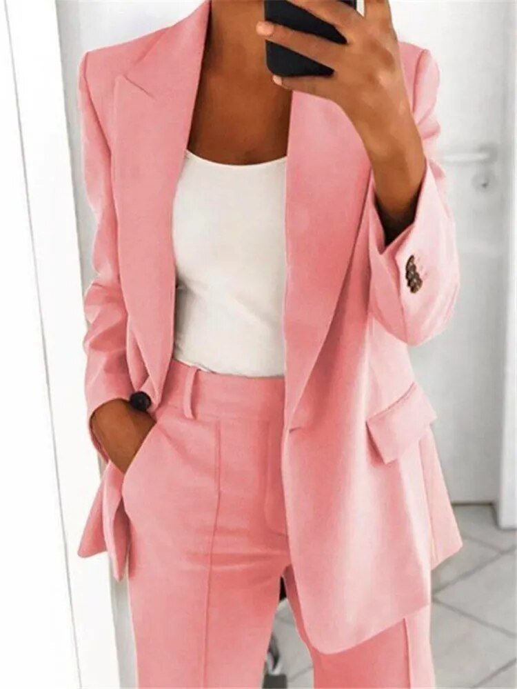Damen Formell Lässig Hosenanzug | Blazer und Hose