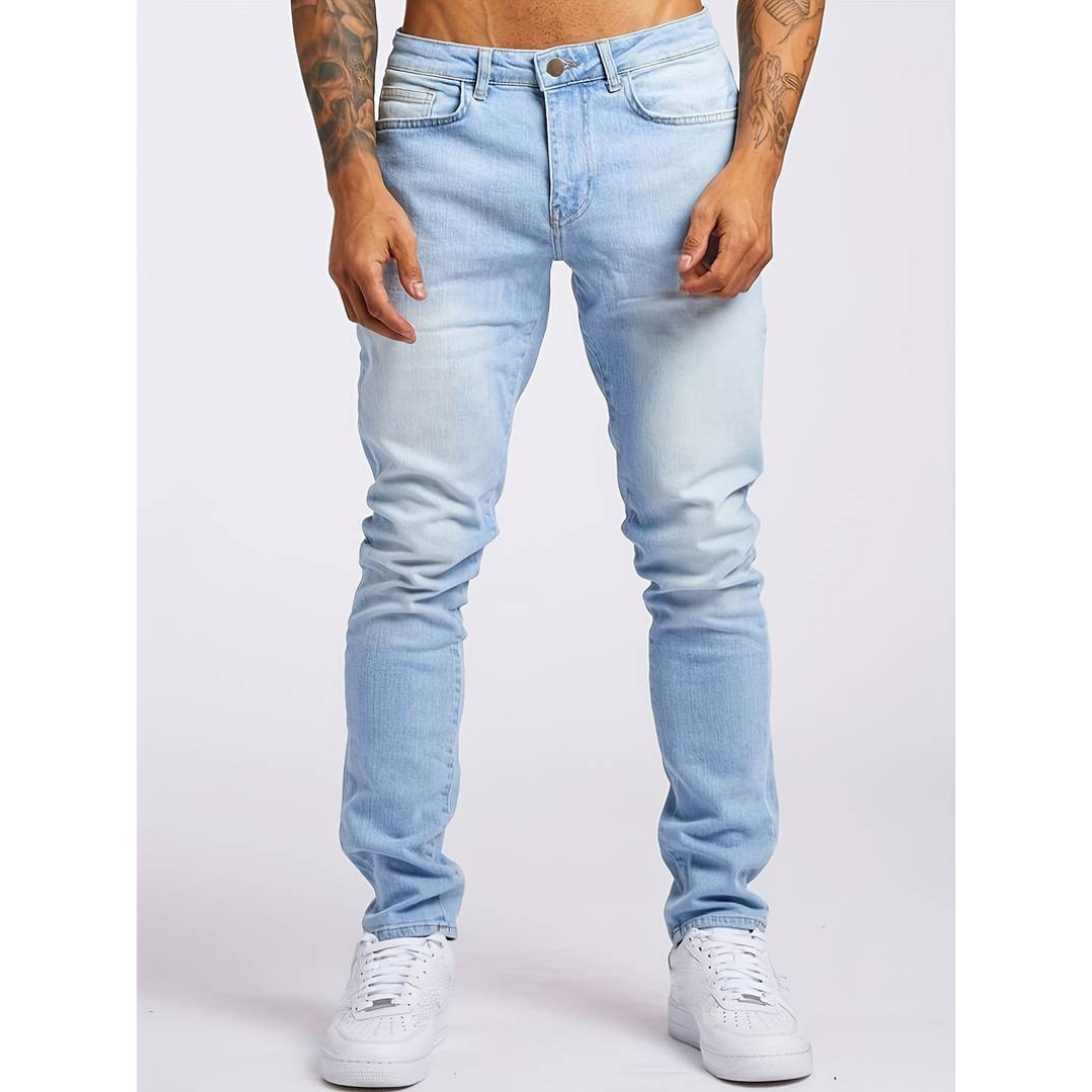 Herren Vintage Schlanke Passform Jeans | Lässig