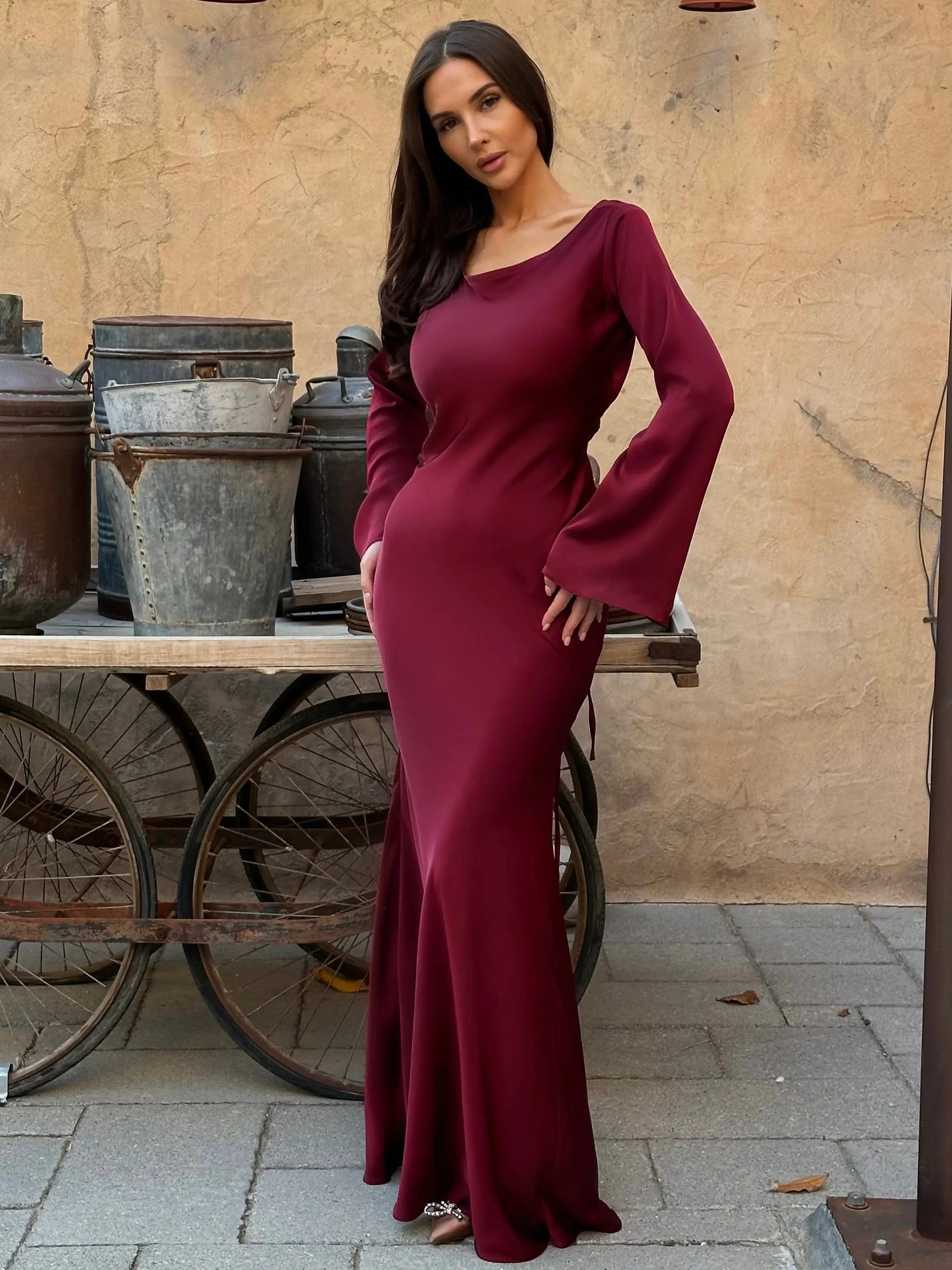 Damen Meerjungfrauen Stil Hochzeitsgast Kleid | Maxi