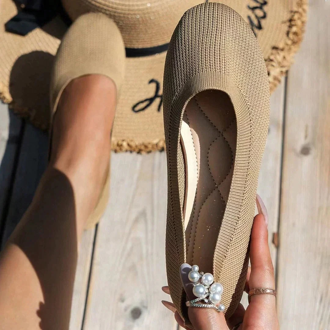Damen Runde Zehenpartie Flache Schuhe | Zum Reinschlüpfen