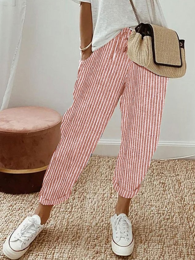 Damen Sommer Leinenhose | mit Kordelzug