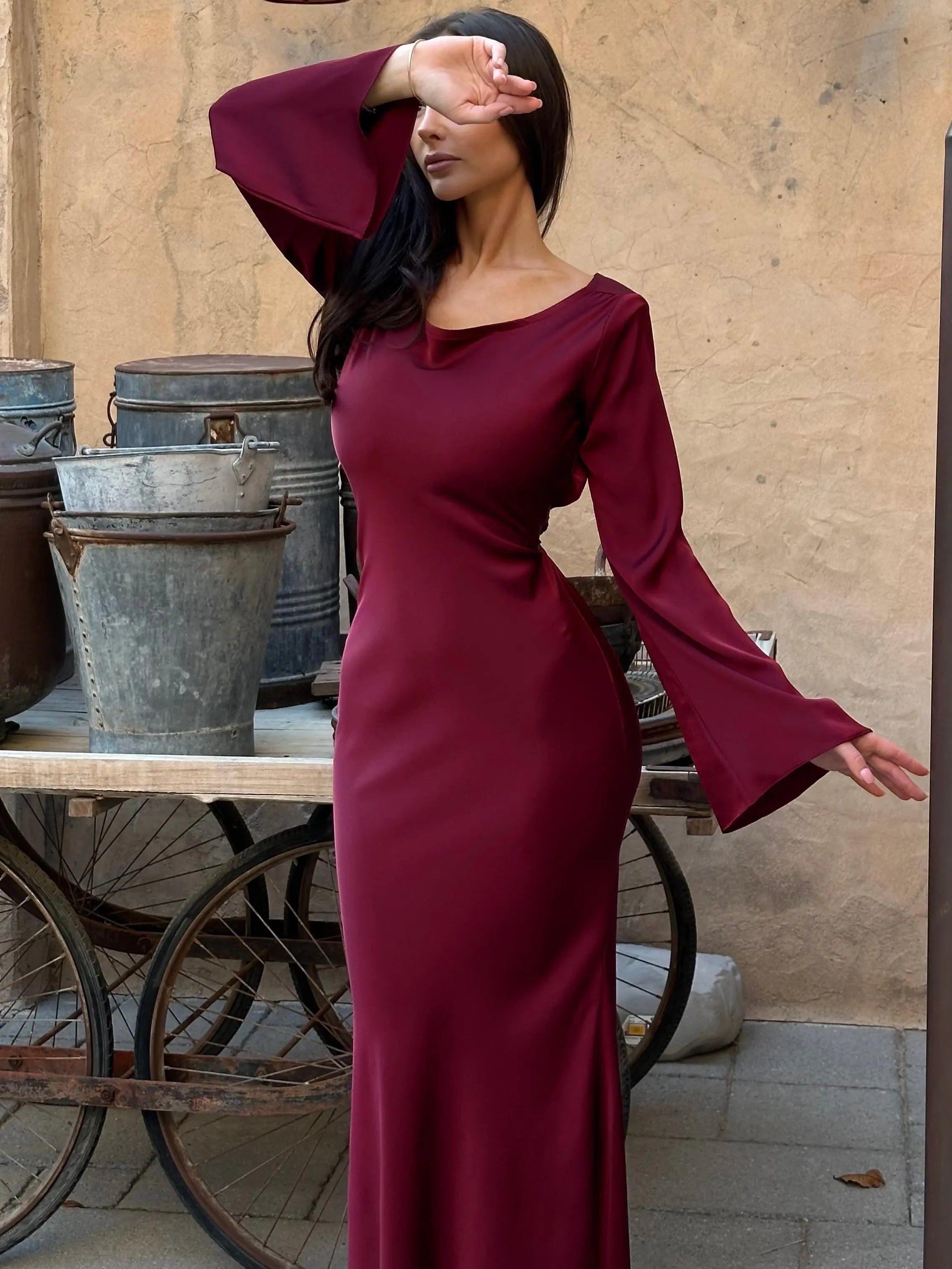 Damen Meerjungfrauen Stil Hochzeitsgast Kleid | Maxi