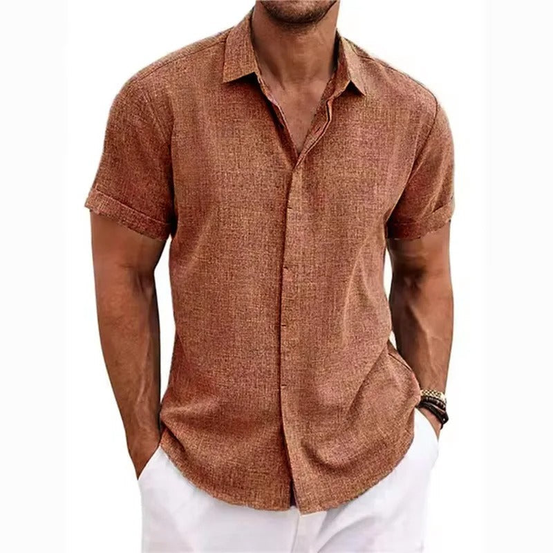 Herren Kurzarm Strand Polo-Shirt | Knopf