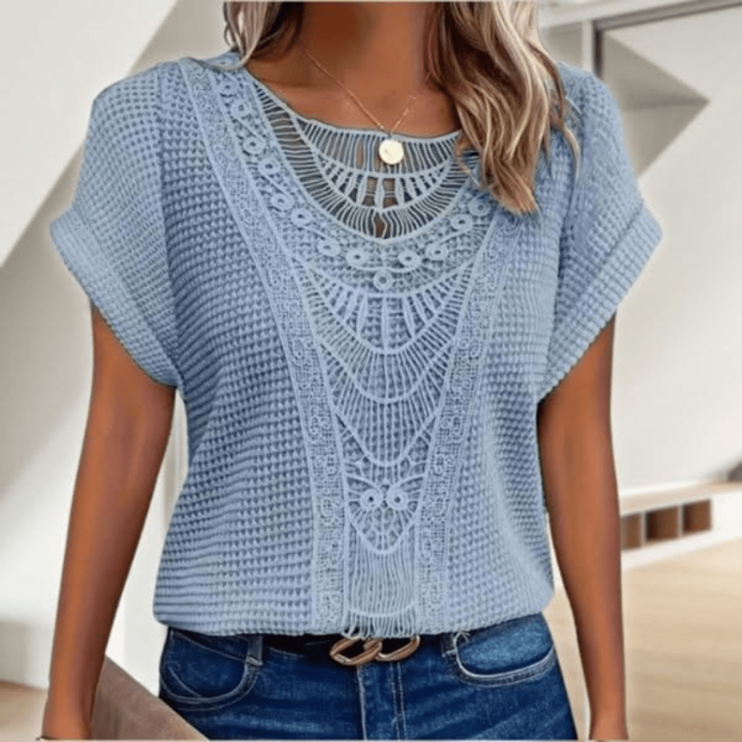 Damen Boho Sommer Top | Kurzarm