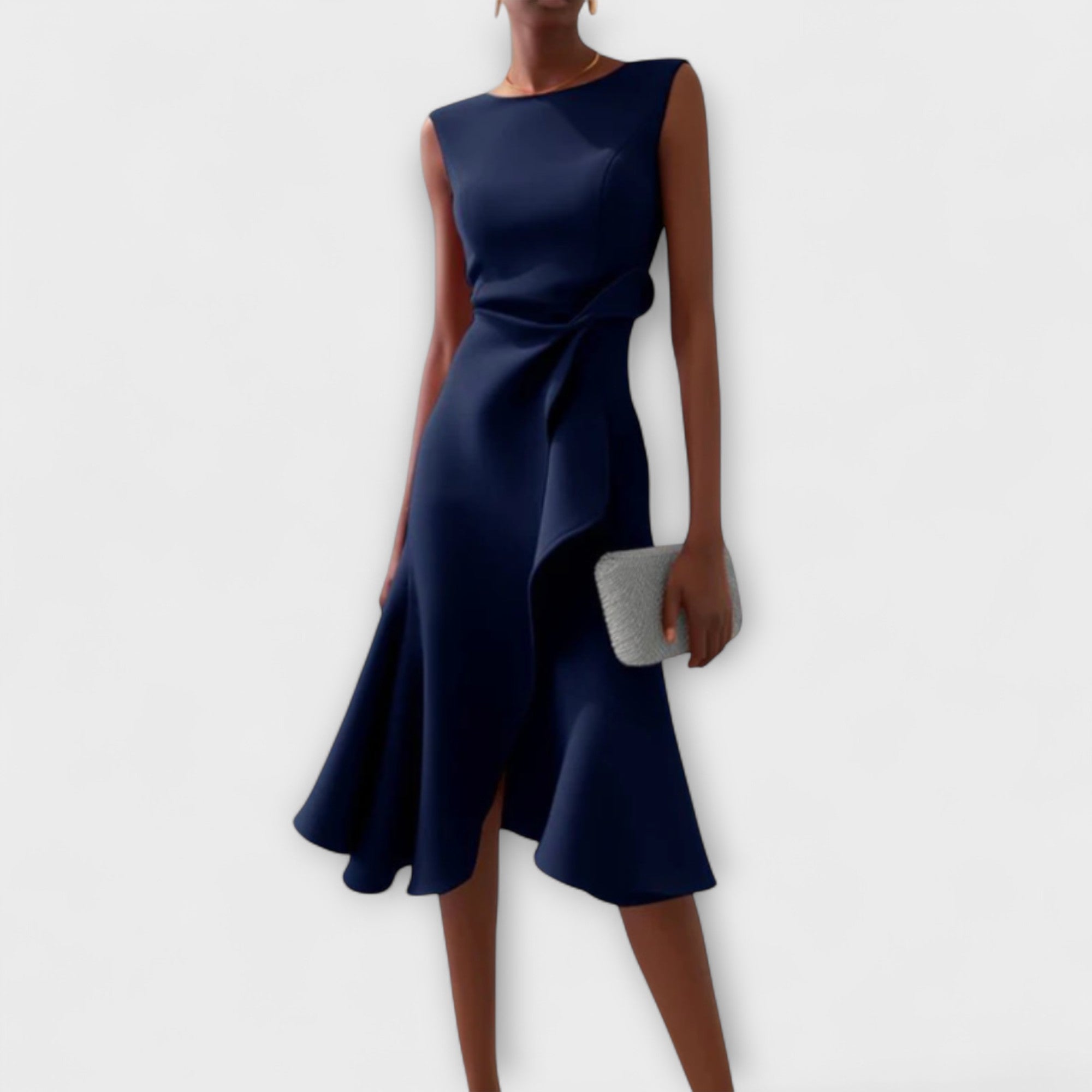 Damen Asymmetrisch Drapiertes Abendkleid | Midi