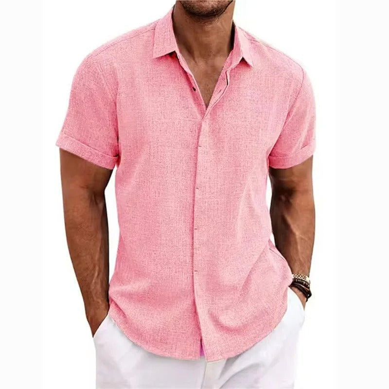 Herren Kurzarm Strand Polo-Shirt | Knopf
