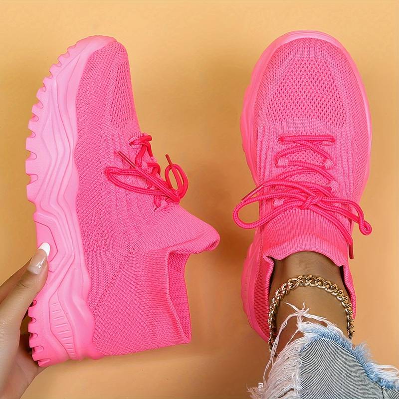 Damen Sommer Atmungsaktive Sneaker | Plateau