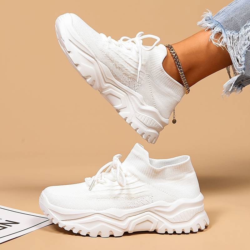 Damen Sommer Atmungsaktive Sneaker | Plateau
