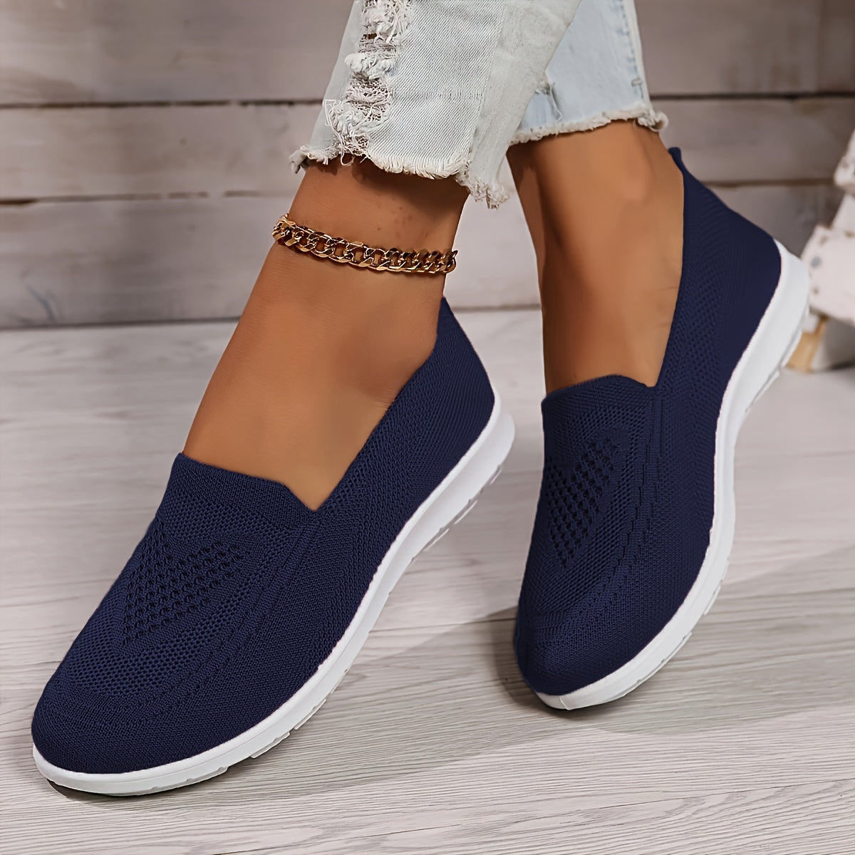 Damen Gestrickt Reinschlüpfen Schuhe | Flach