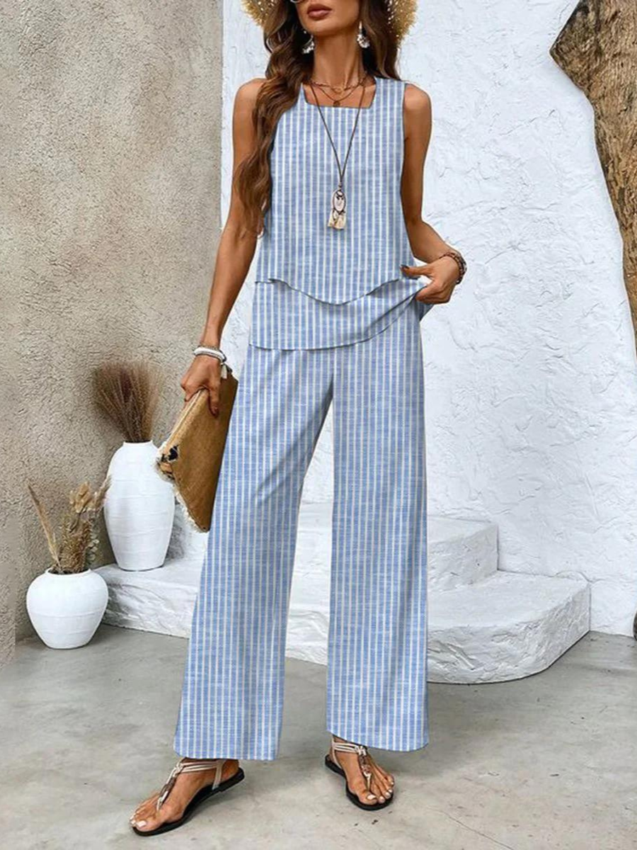 Damen Sommer Top und Hose | Zweiteilig Set