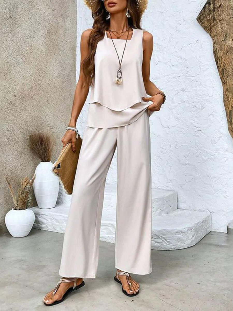 Damen Sommer Top und Hose | Zweiteilig Set