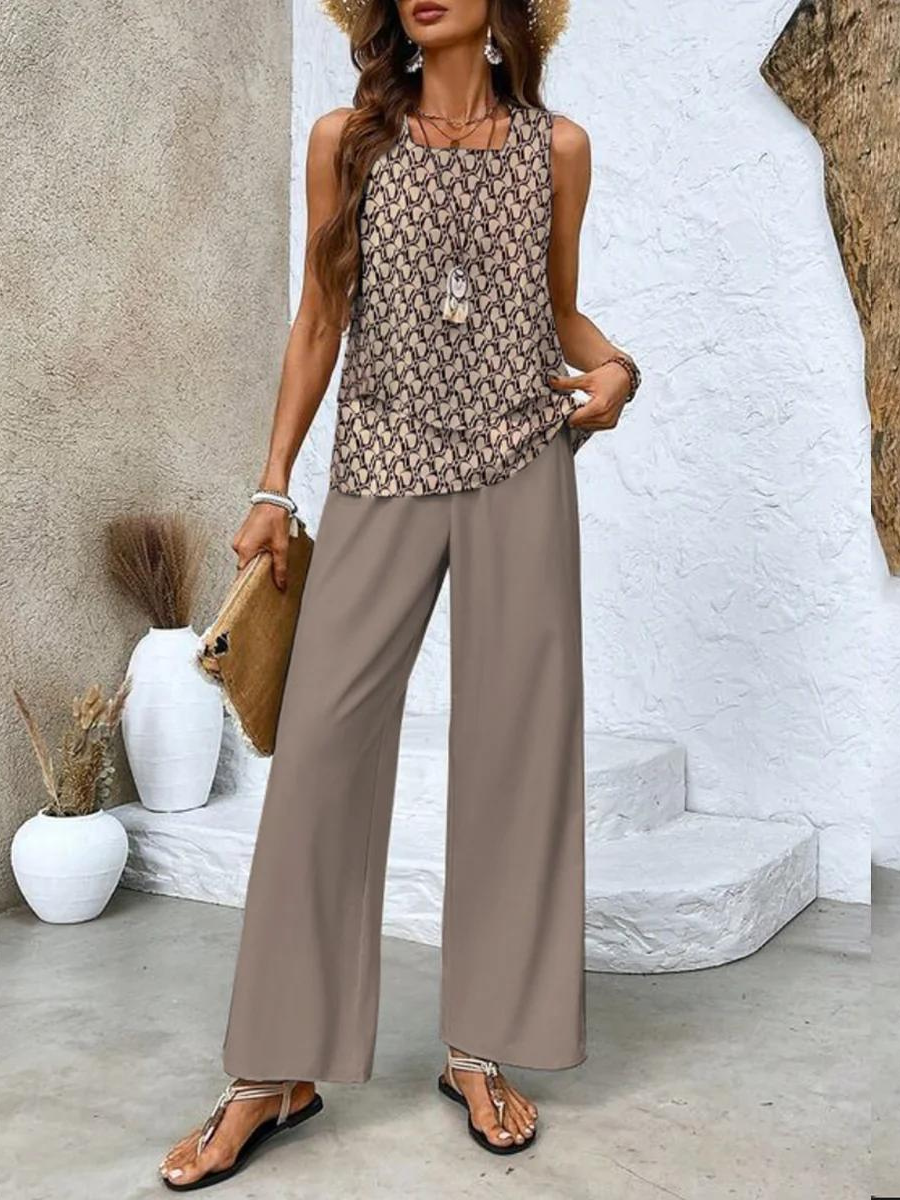Damen Sommer Top und Hose | Zweiteilig Set