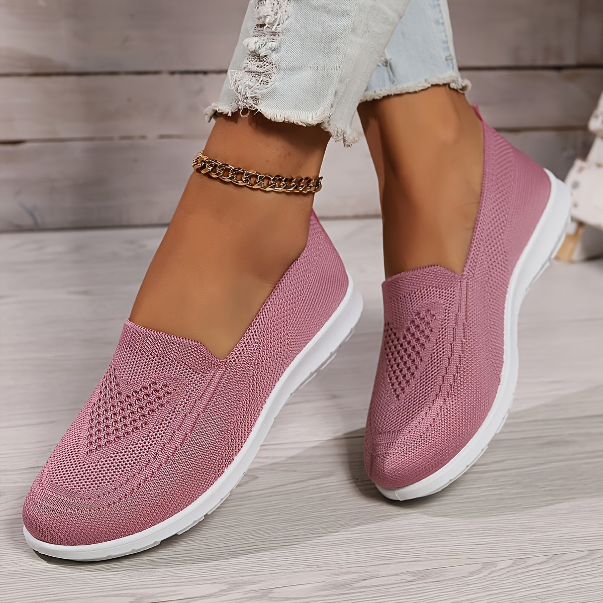 Damen Gestrickt Reinschlüpfen Schuhe | Flach
