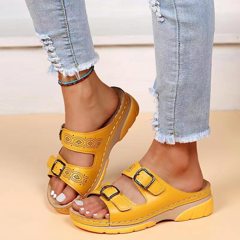 Damen Lässig Keilsandalen | Mit Verstellbaren Schnallen