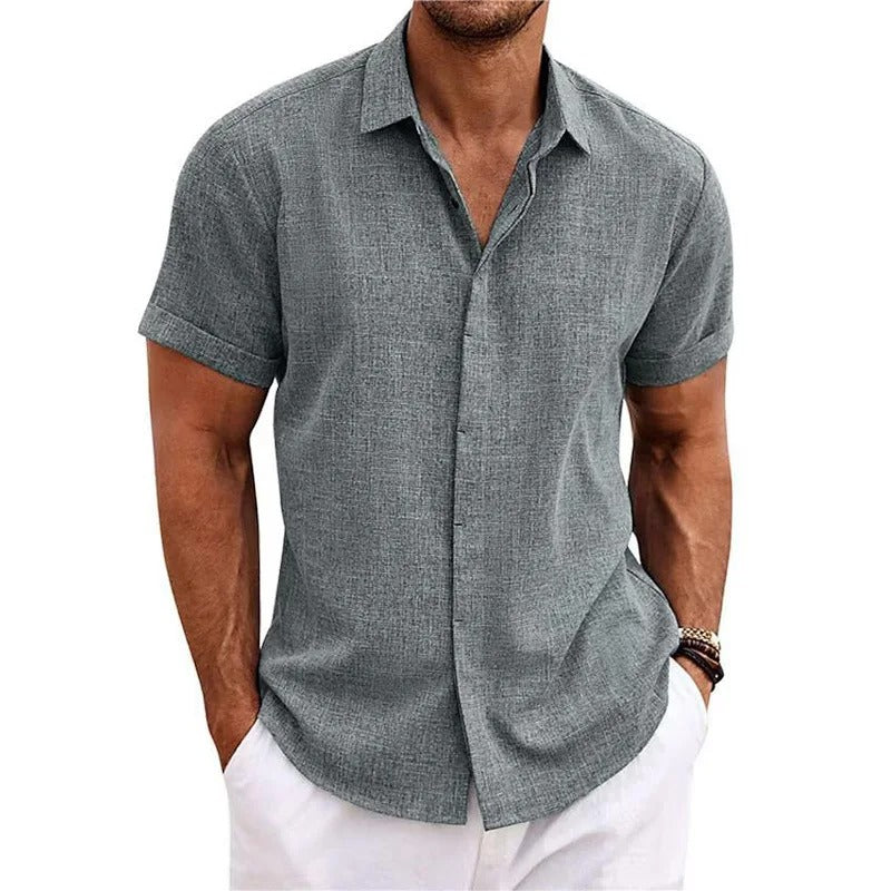 Herren Kurzarm Strand Polo-Shirt | Knopf
