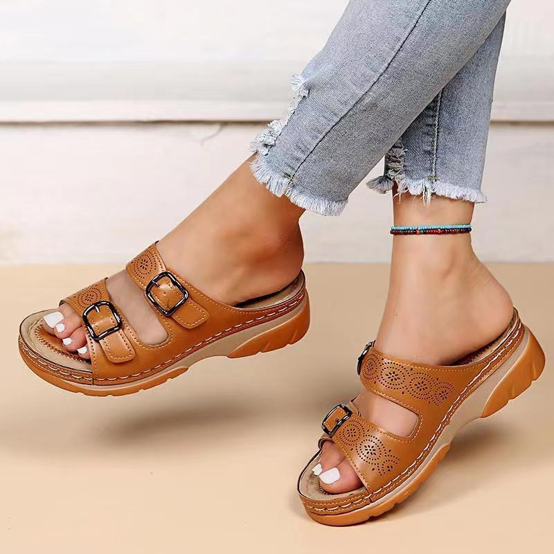 Damen Lässig Keilsandalen | Mit Verstellbaren Schnallen