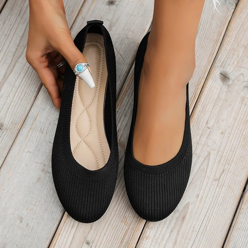 Damen Runde Zehenpartie Flache Schuhe | Zum Reinschlüpfen