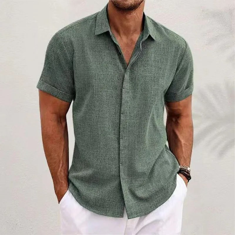 Herren Kurzarm Strand Polo-Shirt | Knopf