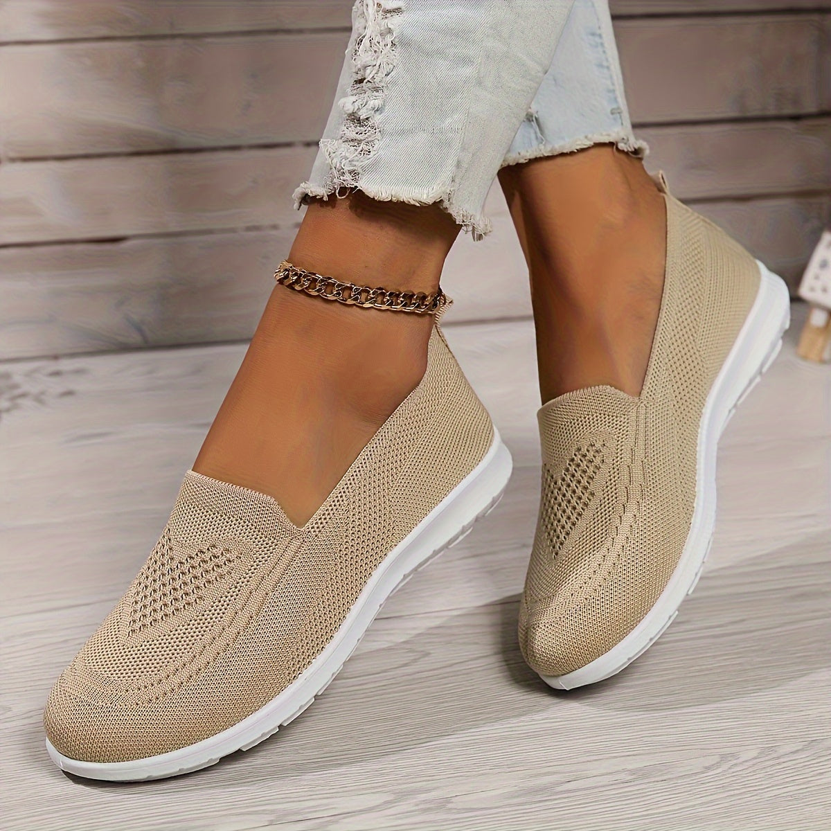 Damen Gestrickt Reinschlüpfen Schuhe | Flach