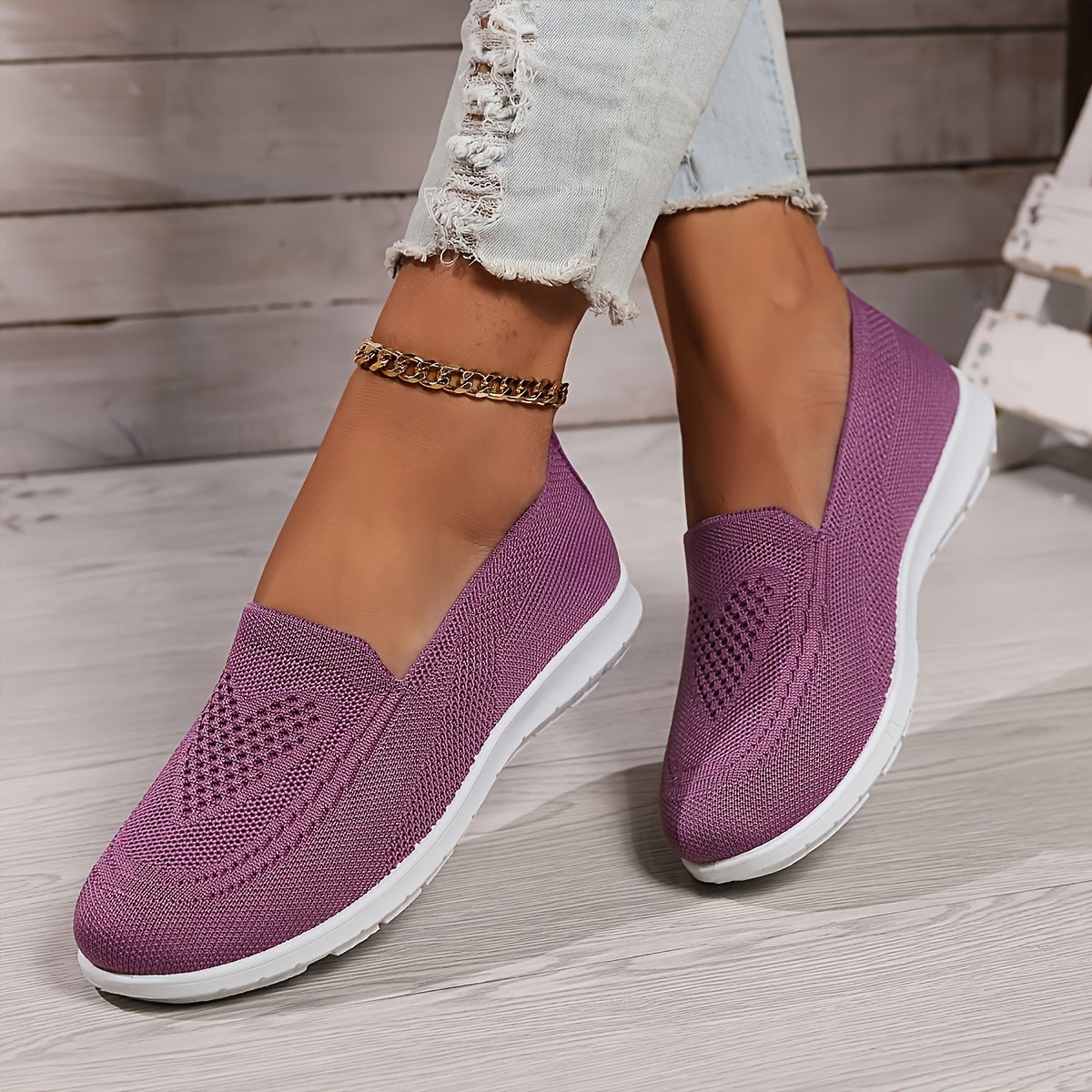 Damen Gestrickt Reinschlüpfen Schuhe | Flach