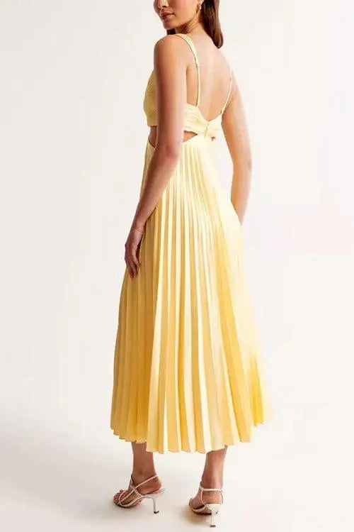 Damen Plissiertes Hochzeitsgastkleid | Midi
