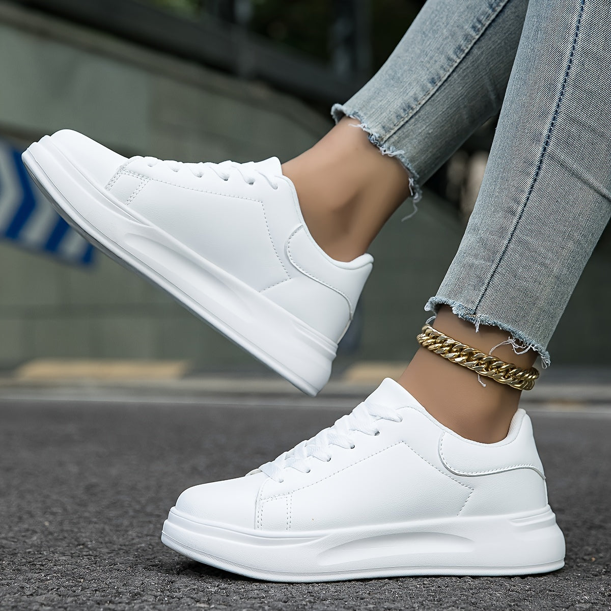 Damen Weiße Sneaker | Plateau