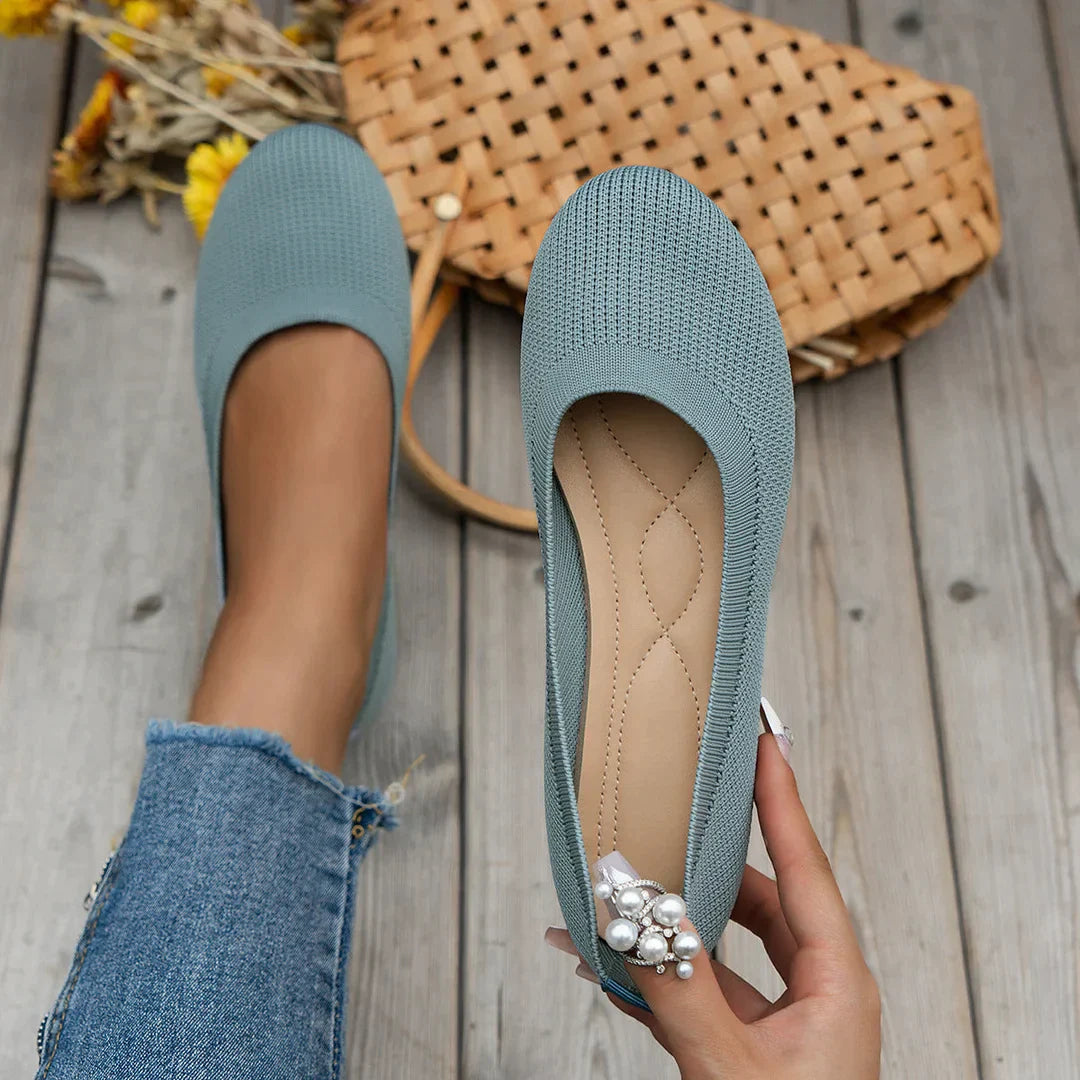 Damen Runde Zehenpartie Flache Schuhe | Zum Reinschlüpfen