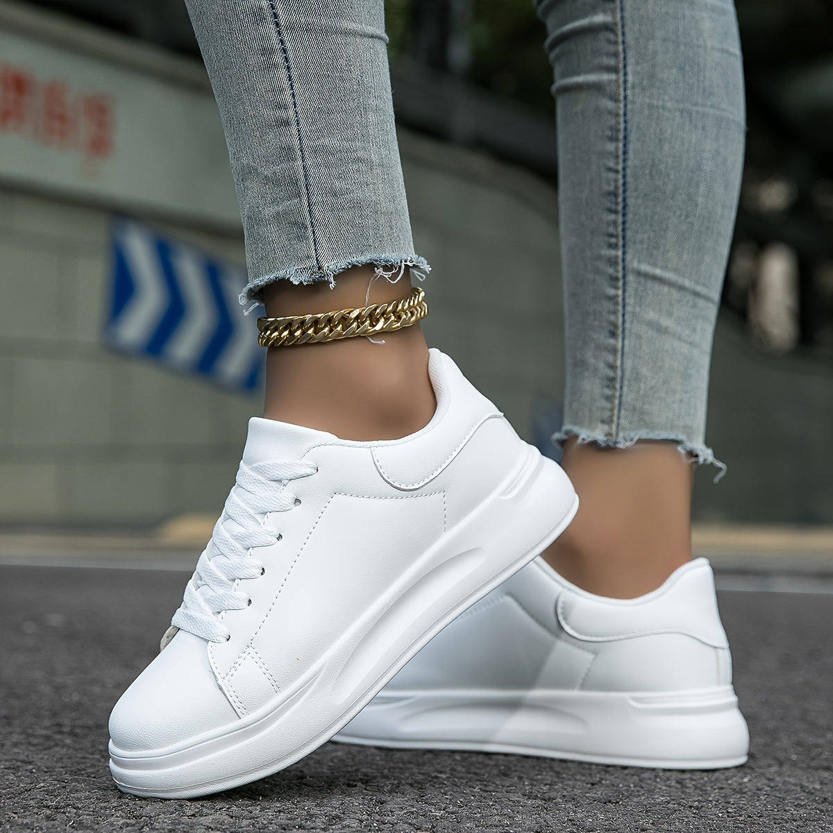 Damen Weiße Sneaker | Plateau