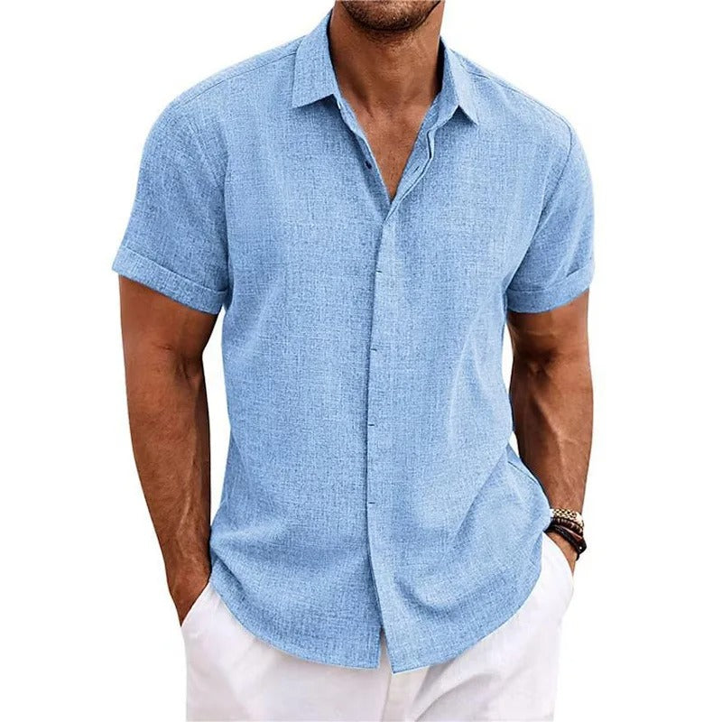 Herren Kurzarm Strand Polo-Shirt | Knopf