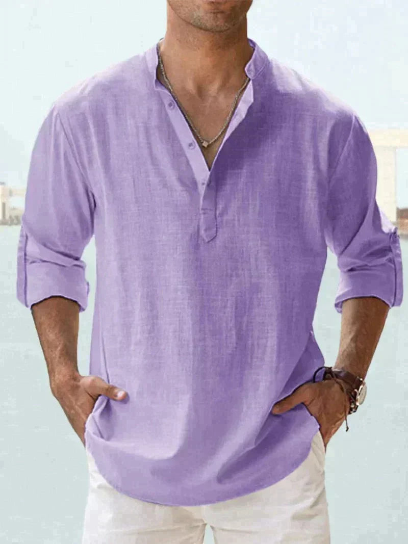 Herren Lässiges Henley Hemd | Langärmlig