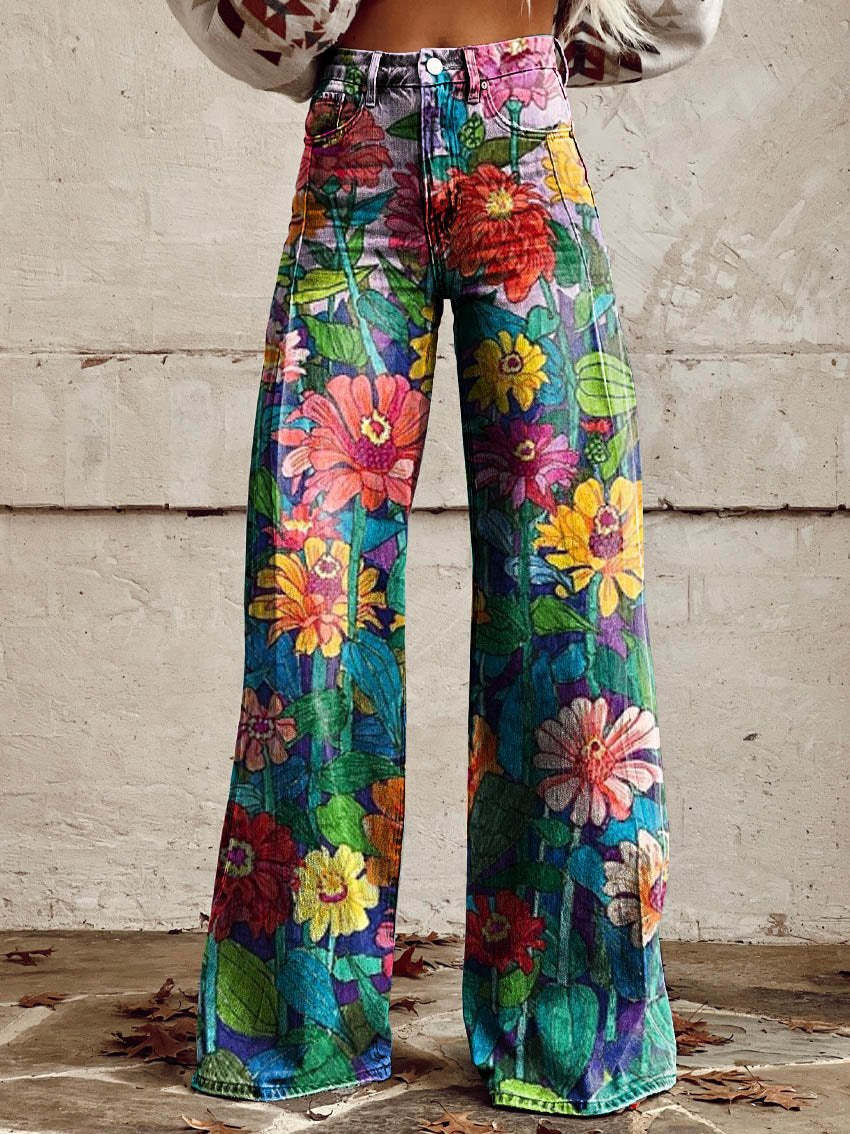 Damen Lässig Hohe Taille Baggy Jeans | Weites Bein