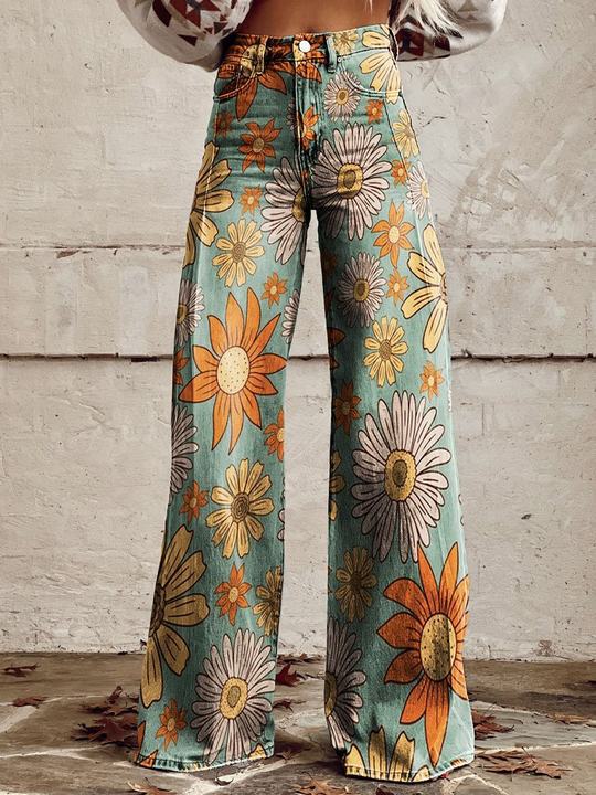 Damen Lässig Hohe Taille Baggy Jeans | Weites Bein