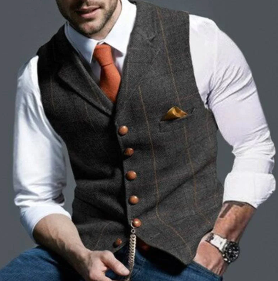 Herren Karomuster Weste | für Hochzeiten und Business