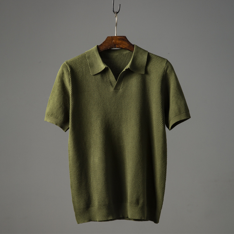 Herren V-Ausschnitt Polo-Shirt | Kurzarm