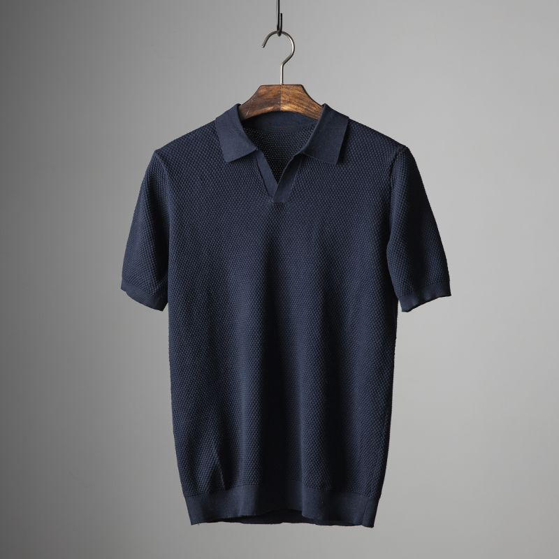 Herren V-Ausschnitt Polo-Shirt | Kurzarm