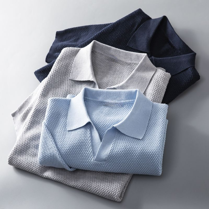 Herren V-Ausschnitt Polo-Shirt | Kurzarm