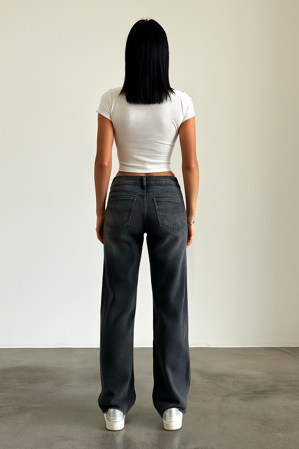 Damen Lässig Niedrigem Bund Baggy-Schnitt Jeans  | Lockere Passform