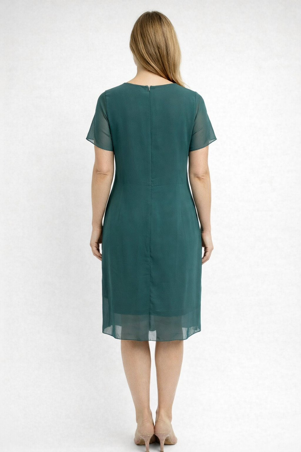 Damen Lagen Cocktailkleid mit Kurzen Ärmeln | Midi