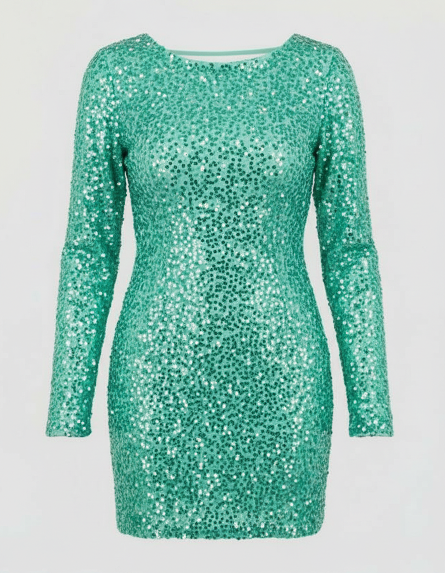 Damen Langarm Festliches Kleid | Mini