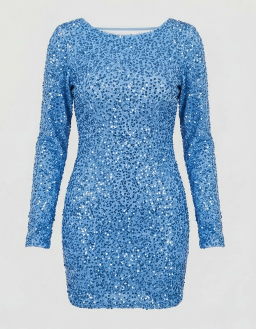Damen Langarm Festliches Kleid | Mini