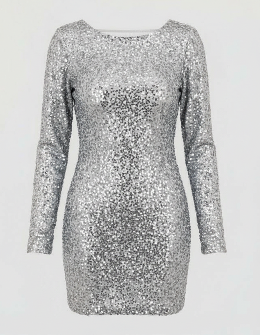 Damen Langarm Festliches Kleid | Mini