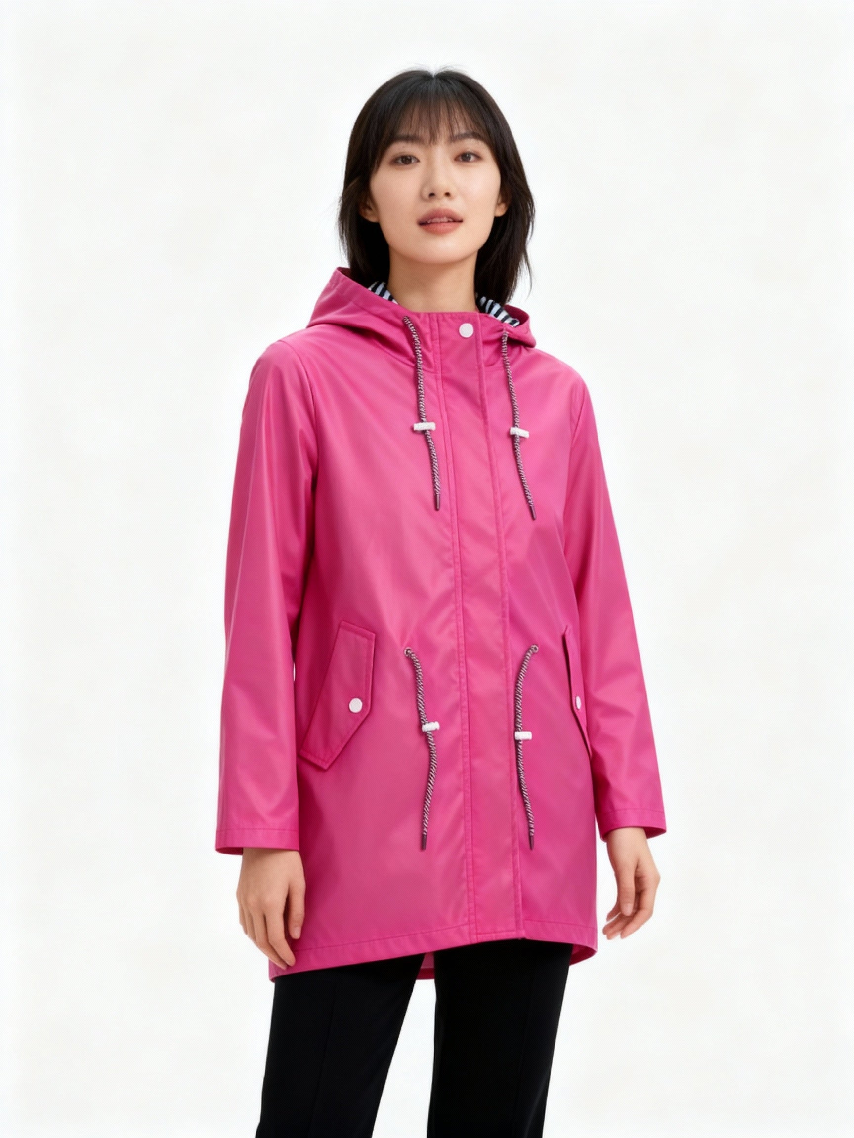 Damen Übergroße Regenjacke | Mit Kapuze
