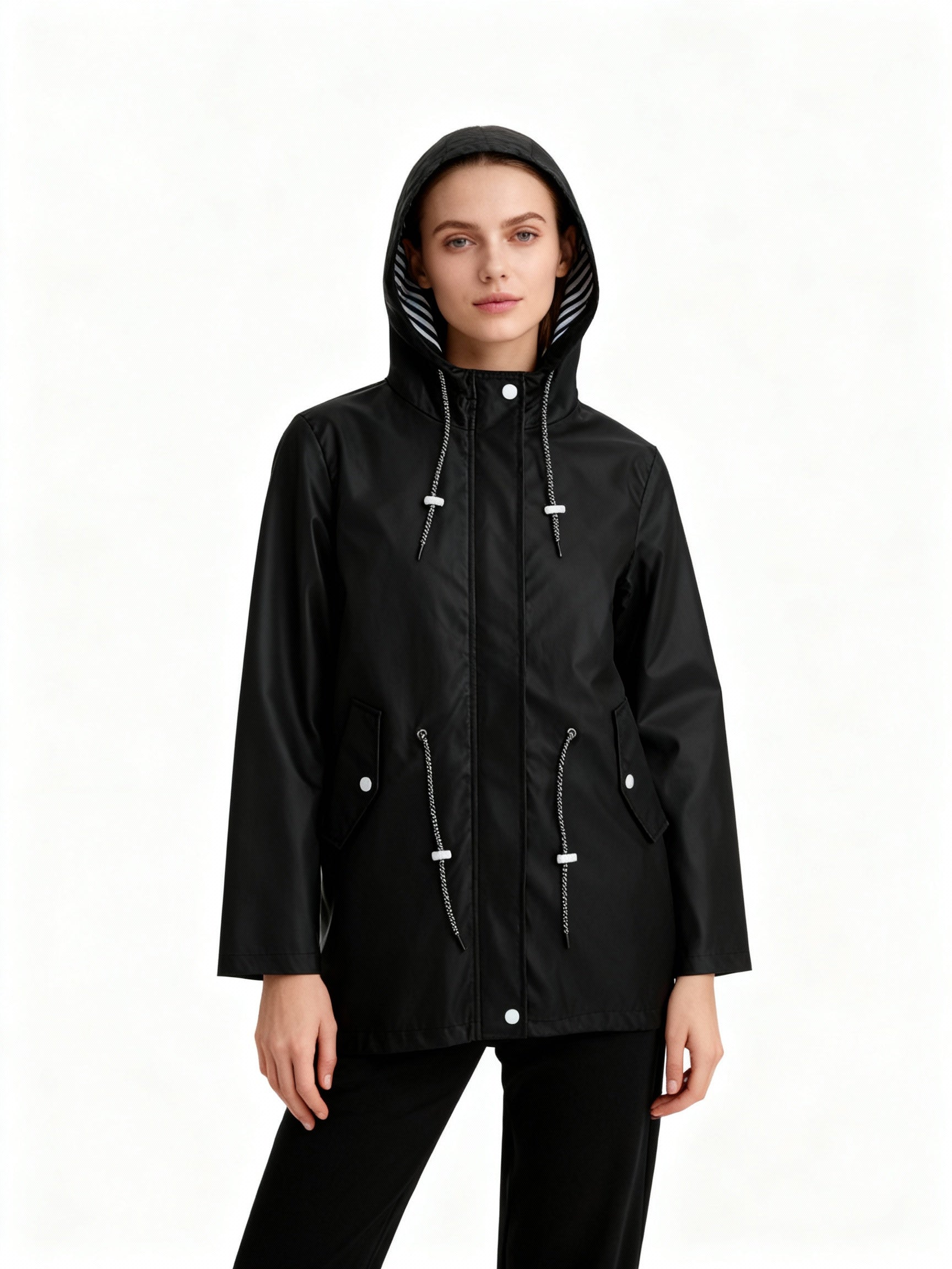 Damen Übergroße Regenjacke | Mit Kapuze
